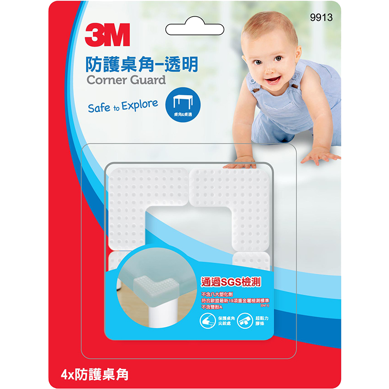 3M 兒童安全防護桌角-透明, , large