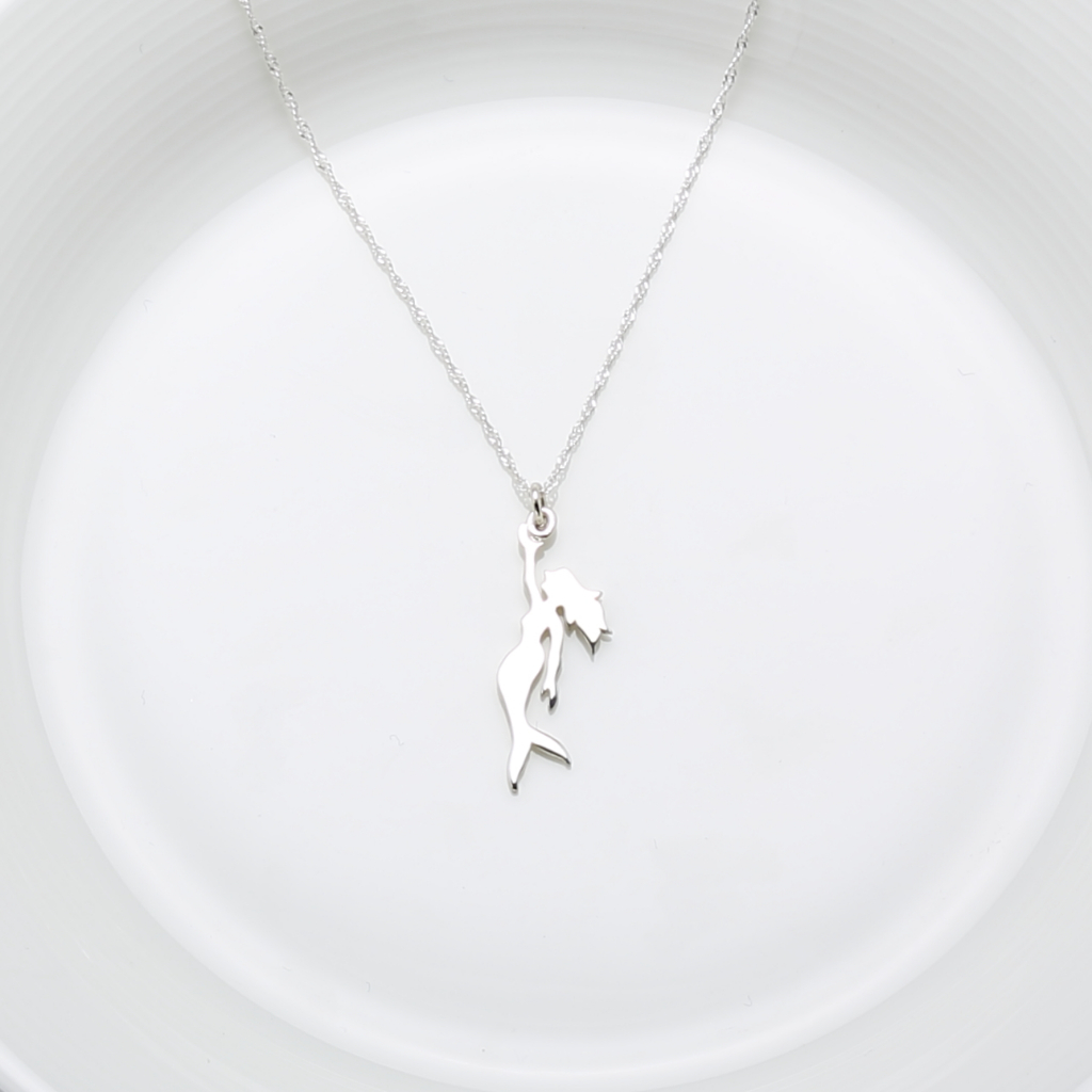 【Angel & Me】Lucky Mermaid tail s925 sterling silver necklace Valentine Day gift, , large