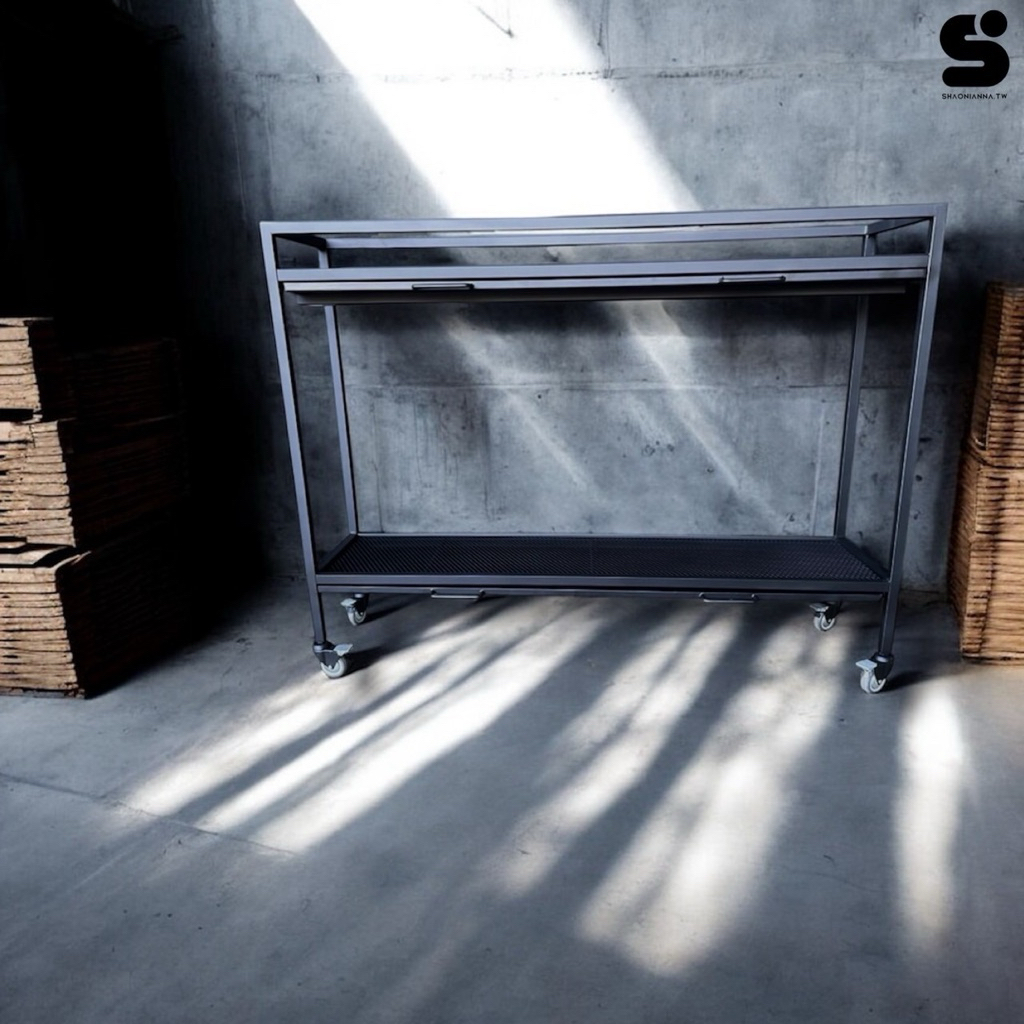 【 SHAONIANNA.TW 】大型雙層排水植栽推車｜網格層板・雙水盤・四輪｜150&times;45&times;120cm, , large