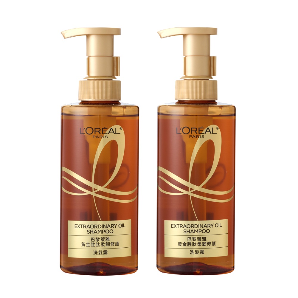 (免運)【L'Or&eacute;al Paris巴黎萊雅】黃金胜肽柔韌修護洗髮露440ml 兩入組 公司貨, , large