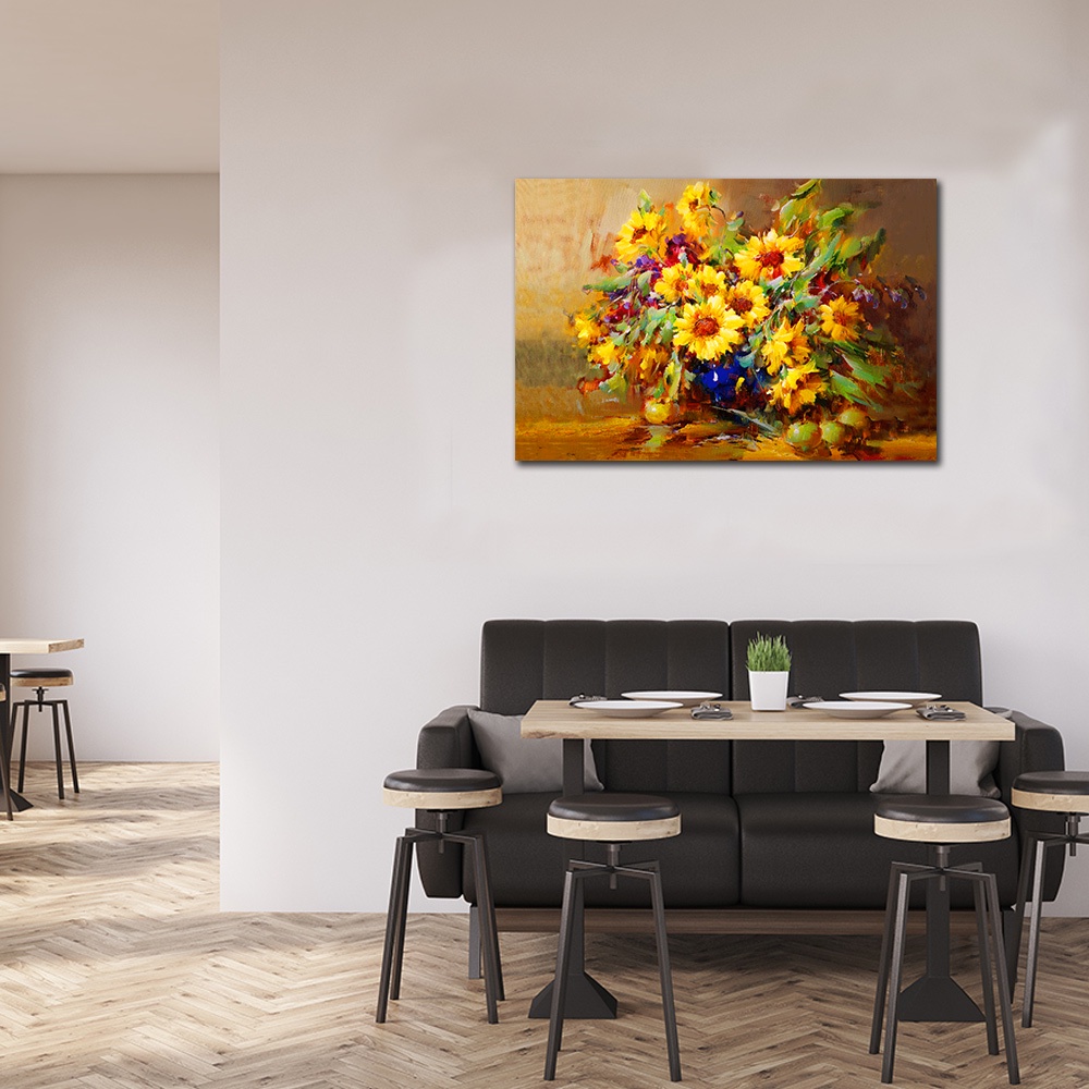 【御畫房】太陽花 國家一級畫師手繪油畫60&times;90cm(VF-21), , large