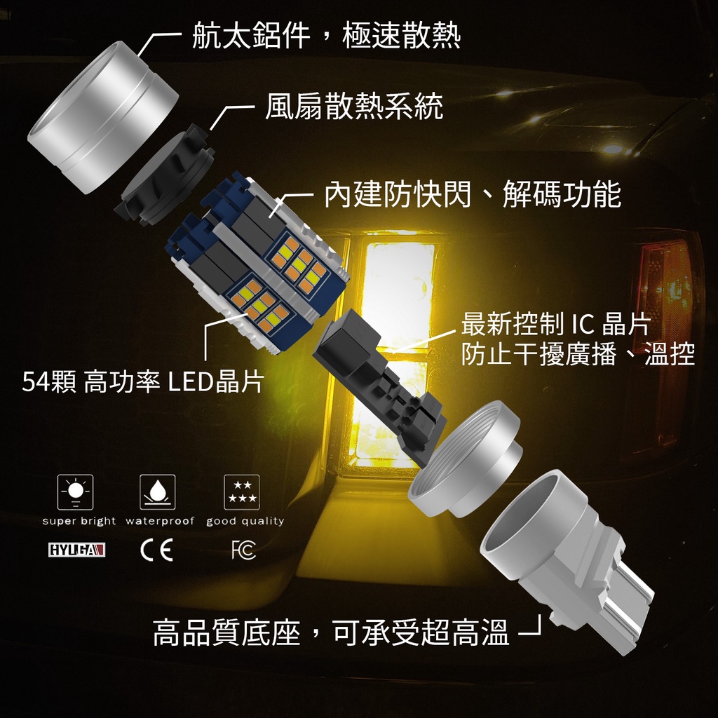PA LED｜G54 雙色風扇款 防快閃 LED 方向燈 CANBUS解碼 直上免加裝電阻 3157 1157 7443, , large
