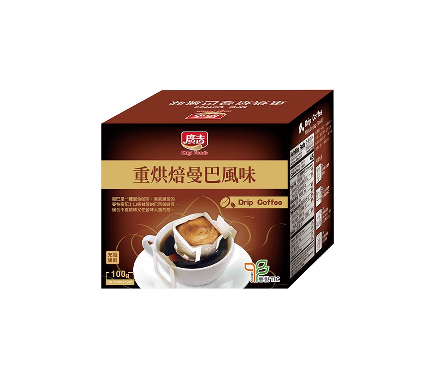 【廣吉】 濾掛咖啡-重烘焙曼巴風味100g(10入), , large