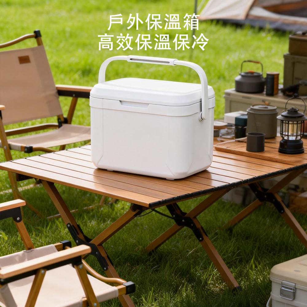 露營必備白色5.5L 大容量保溫箱（保冷箱 戶外、5.5L 保溫箱 、48 小時保冷、食品級保溫箱）, , large