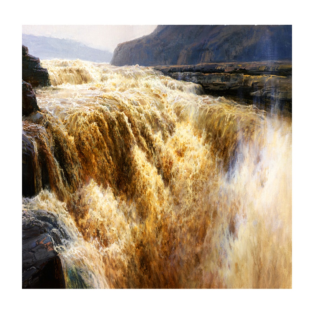 【御畫房】黃河頌 國家一級畫師手繪油畫80&times;80cm(VF-70), , large