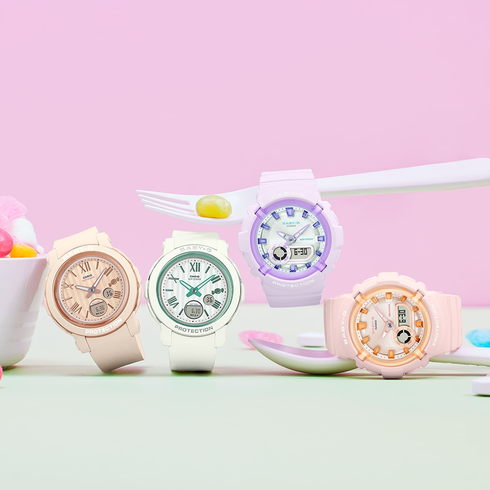 CASIO 卡西歐 BABY-G 葡萄糖果雙顯手錶 BGA-280SW-6A, , large