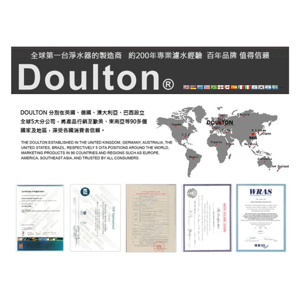 【麗水生活】英國道爾頓Doulton STERASYL矽藻型平頭 陶瓷濾心 皇室御用 丹頓, , large
