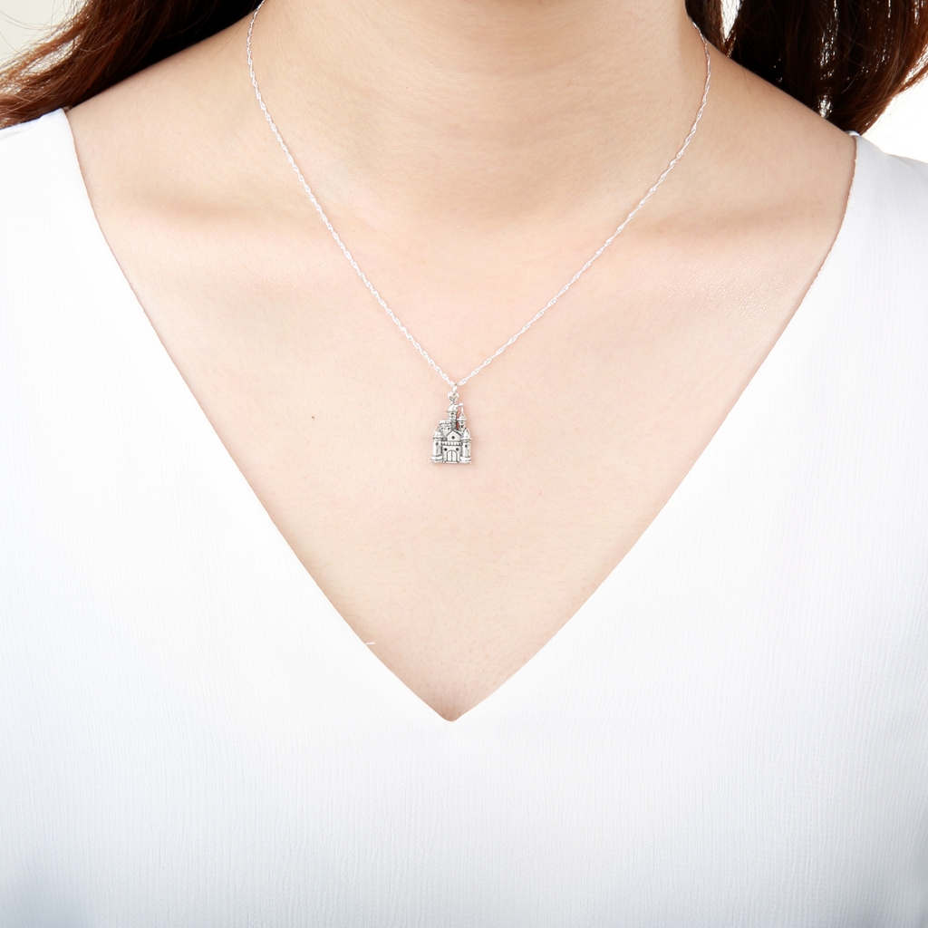 【Angel & Me】Castle 925 sterling silver necklace Valentine Day Birthday gift, , large