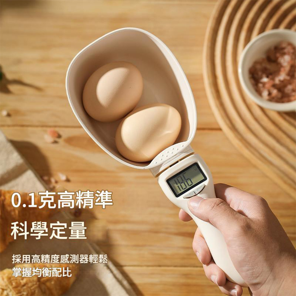 Electronic measuring spoon - 800g large size + 3V button battery - white, , large