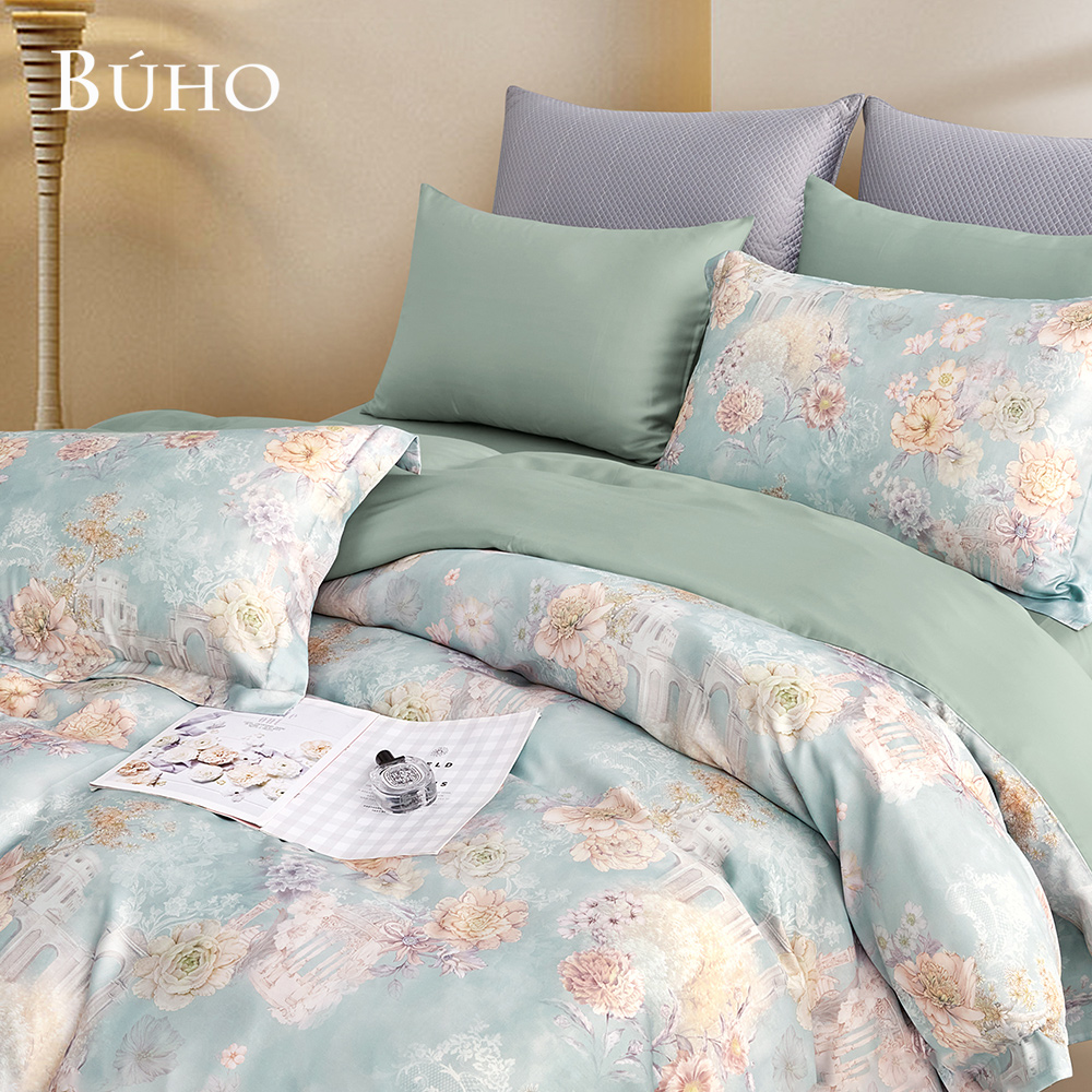 BUHO 60支100%TENCEL純天絲全鋪棉兩用被冬包組-雙人-(多款任選), 海瀾芙蓉, large