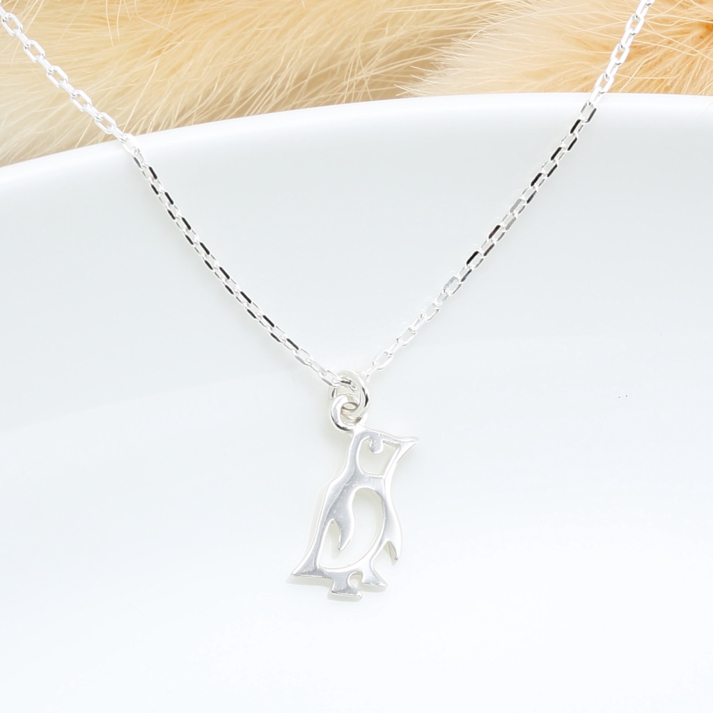 【Angel & Me】Cute penguin s925 sterling silver necklace Birthday gift, , large