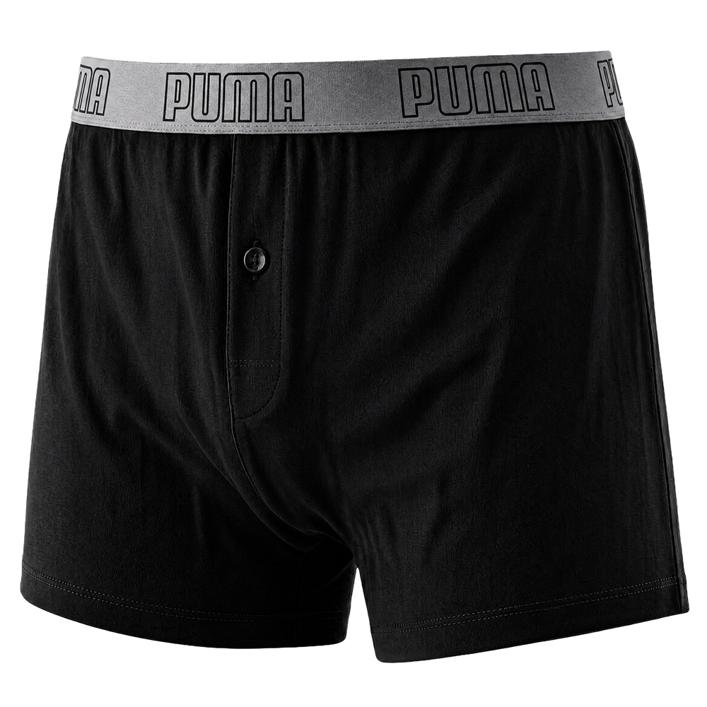 PUMA 寬鬆版型平口內褲 3件組 彪馬 跳豹 男士內褲 平角內褲 四角內褲 彈力腰帶 舒適 吸濕 排汗 701246691黑/深灰/灰, , large