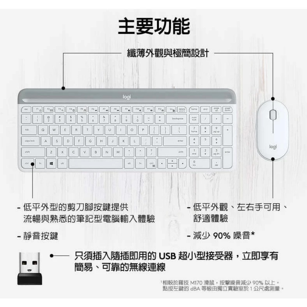 Logitech computer keyboard and mouse, , large