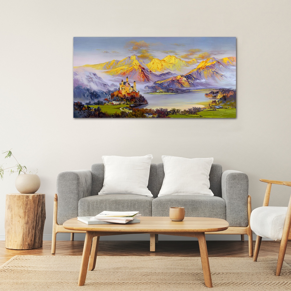 【御畫房】金山城堡 國家一級畫師手繪油畫60&times;120cm(VF-122), , large