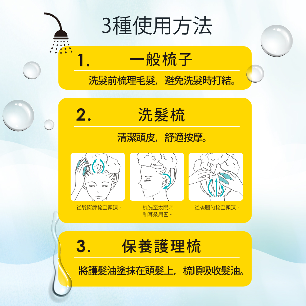 [千康嚴選]Mapepe不糾結洗髮梳1入-灰綠薄荷【網路限定】, , large