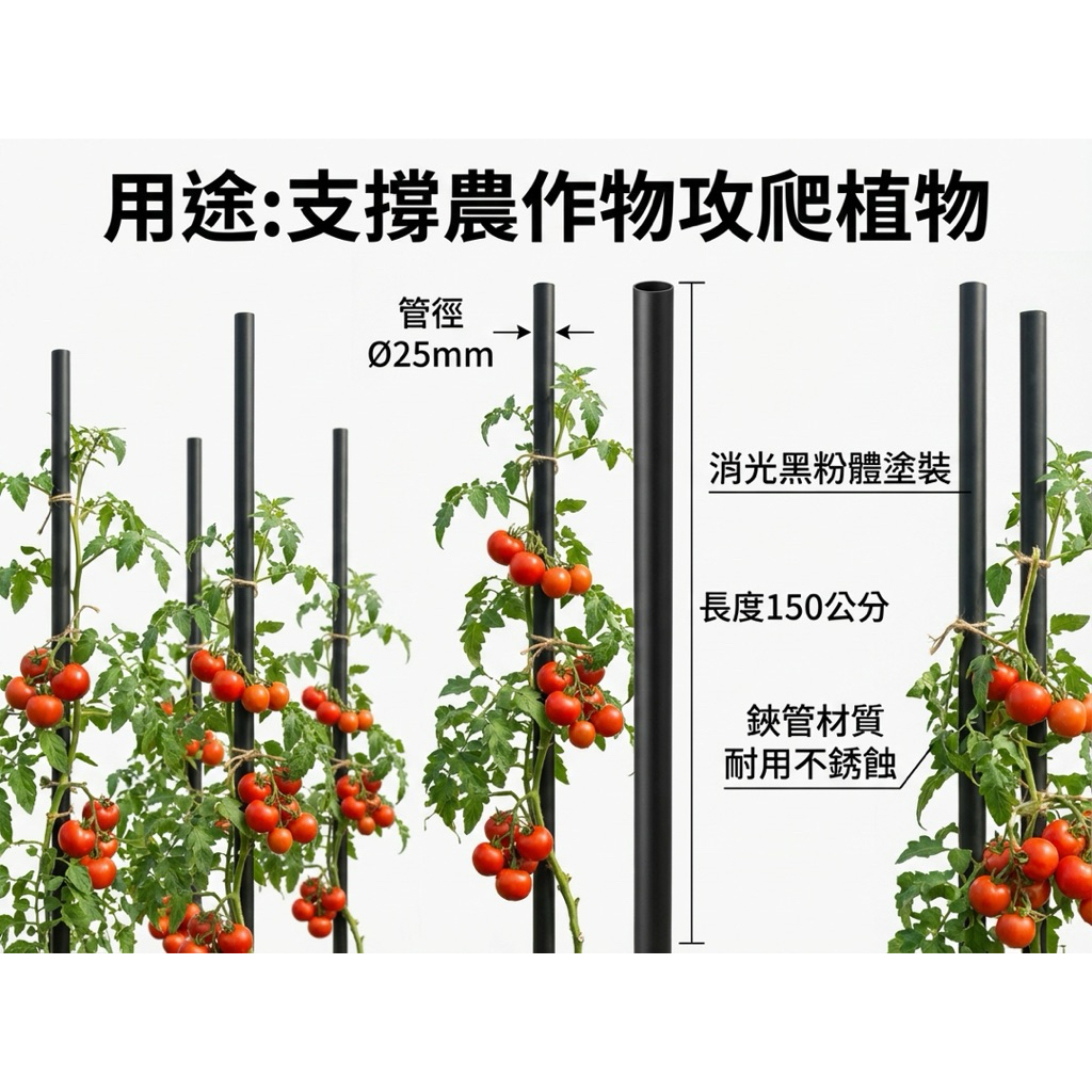 【 SHAONIANNA.TW 】&Oslash;25 消光黑錏管圓管｜150cm 現貨｜粉體塗裝｜遮光防青苔｜工程／戶外用鐵管 種植園藝, , large