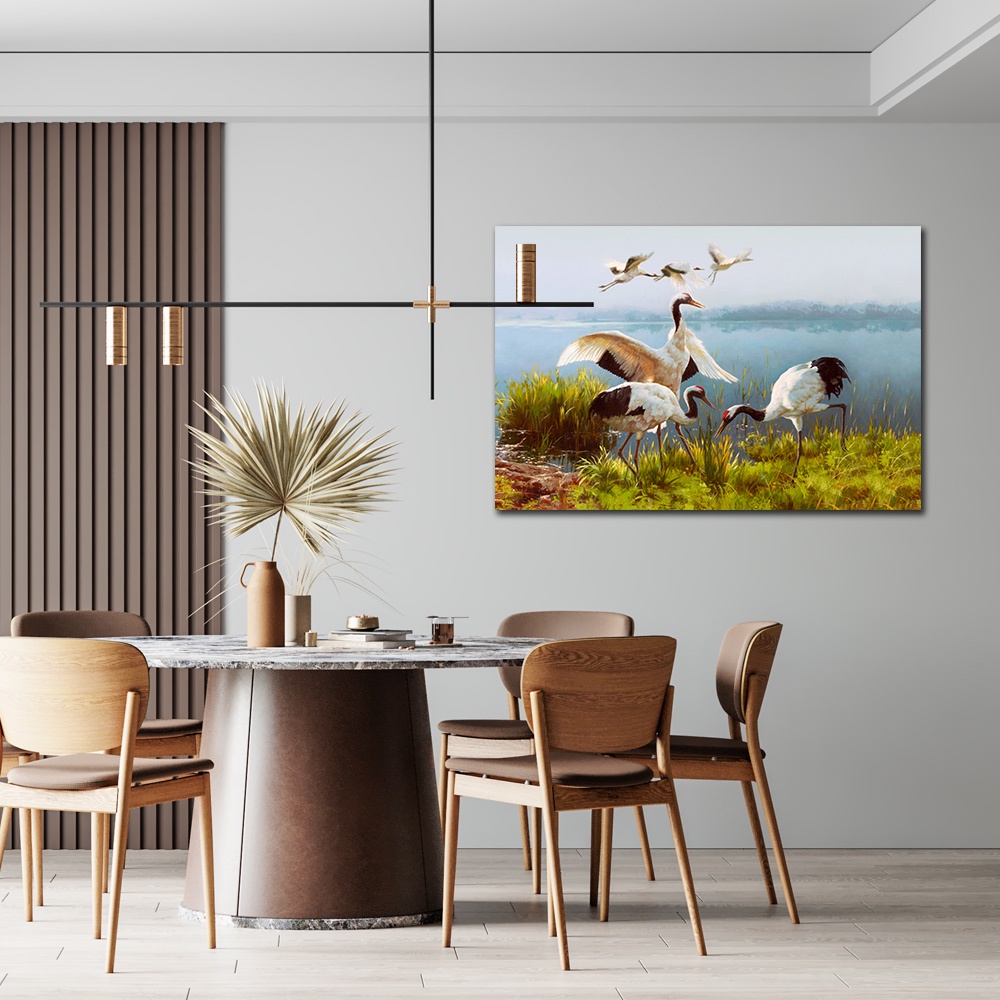 【御畫房】鶴舞 國家一級畫師手繪油畫60&times;90cm(VF-13), , large