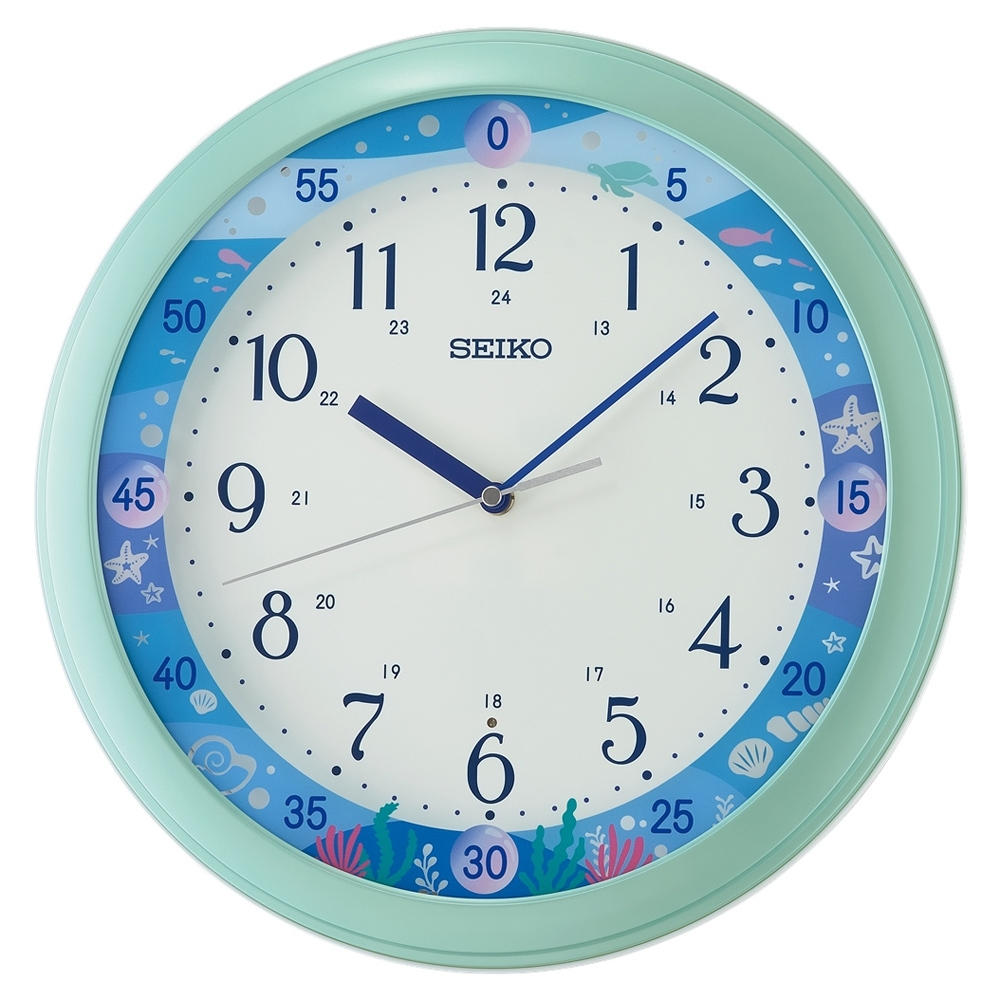 SEIKO 精工 海洋世界 持續燈光 指針式掛鐘 時鐘 QHA010M, , large