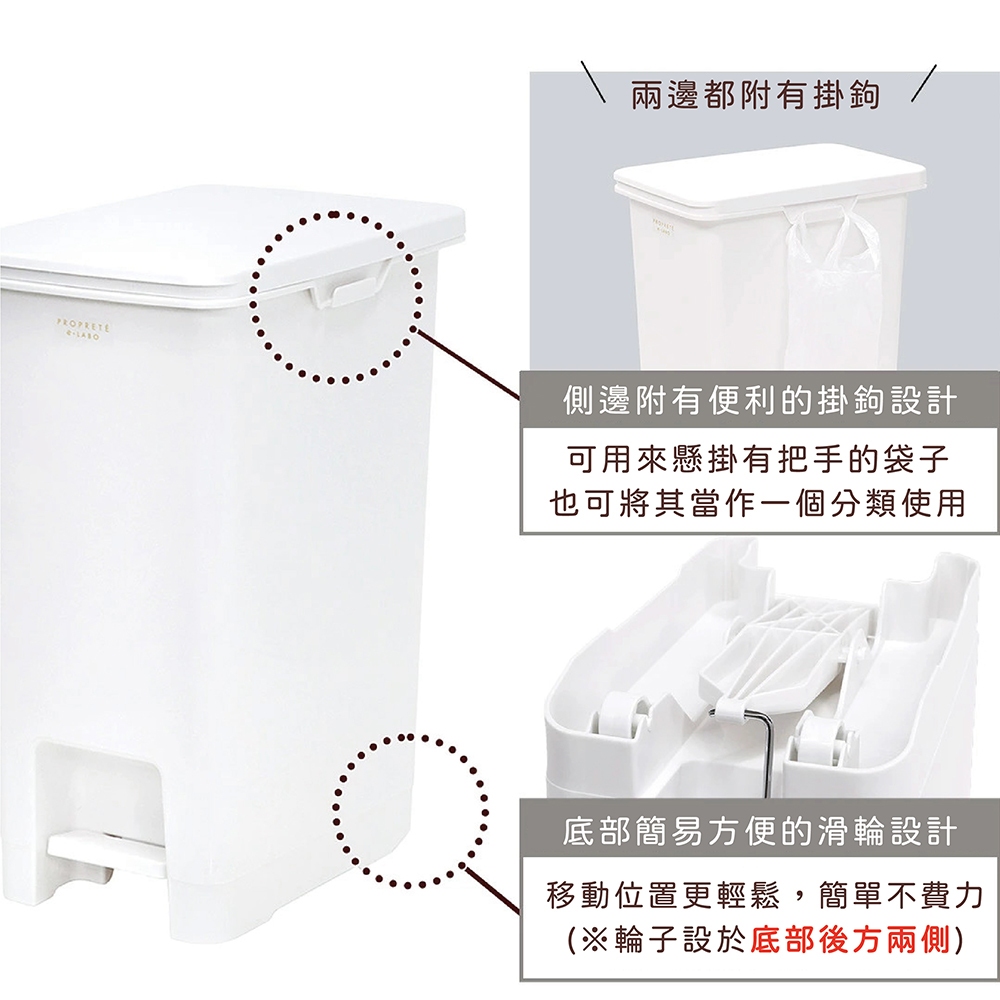 日本 LIV PLUS｜PROPRETE 踩踏式垃圾桶 45L, , large