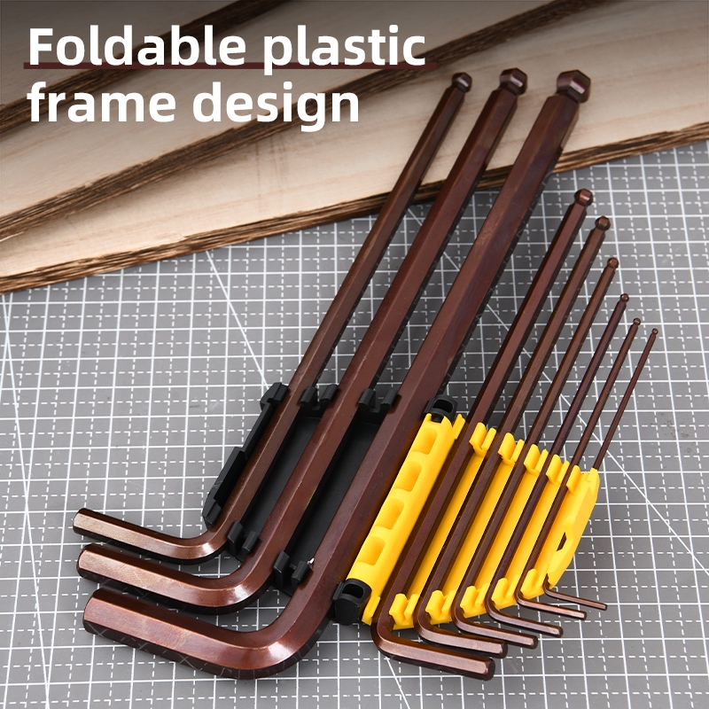 【deli tools】Extra Long Hex Key Set L-Type 9PCS Semi-Pro Series-H1.5~H10, , large