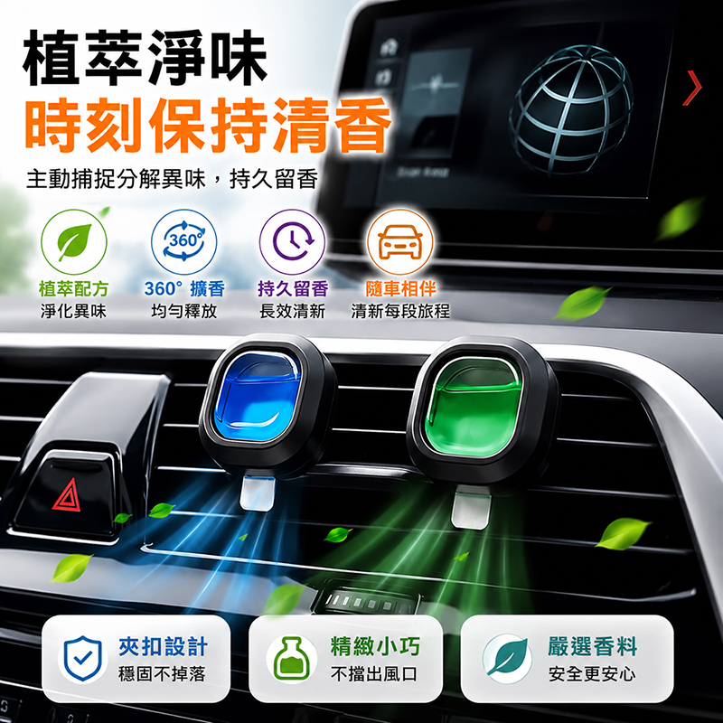 [翊承國際]【免運 + 贈品】汽車冷氣口香水 【五味共五入組】, , large