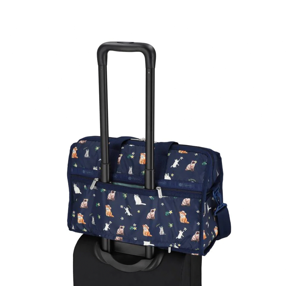 Lesportsac Deluxe Med Weekender 經典中型行李袋 旅行袋 收納袋 送禮 禮物 推薦 女包(熱帶度假貓咪), , large