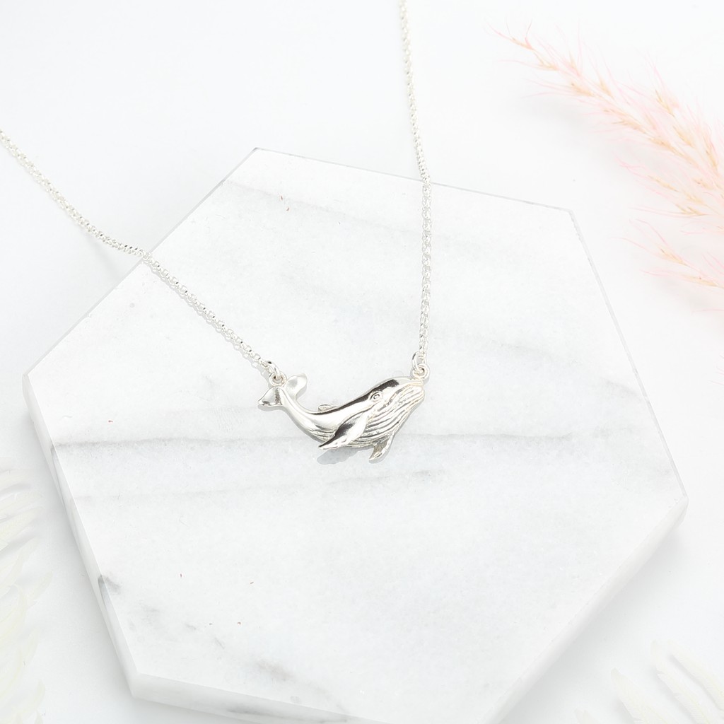【Angel & Me】Whale Smile s925 sterling silver necklace Birthday gift, , large