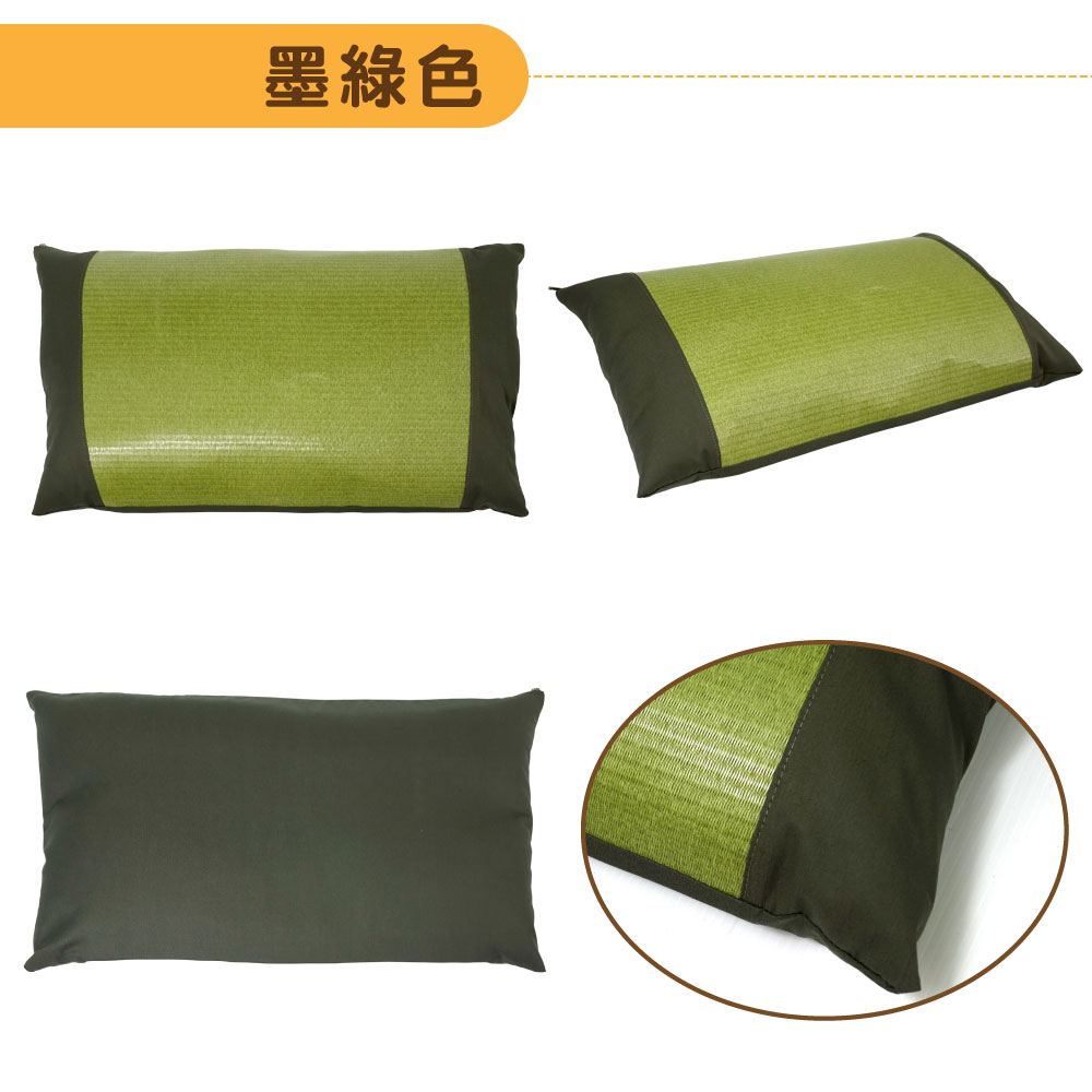 LASSLEY【雙面材質】天然亞藤艾草綠豆殼枕頭 ( 純棉 舒眠 透氣 防蚊 驅蟲 頸部支撐 枕頭 綠豆枕 台灣製造 ), , large