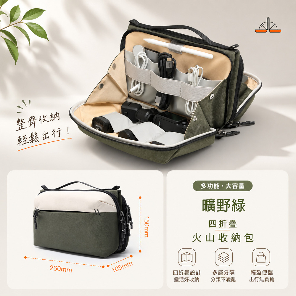 Dolcevita｜火山折疊大容量肩背包, , large