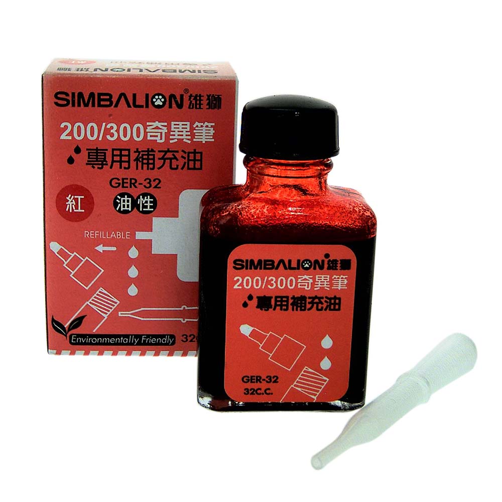 雄獅奇異筆補充油, 紅色, large