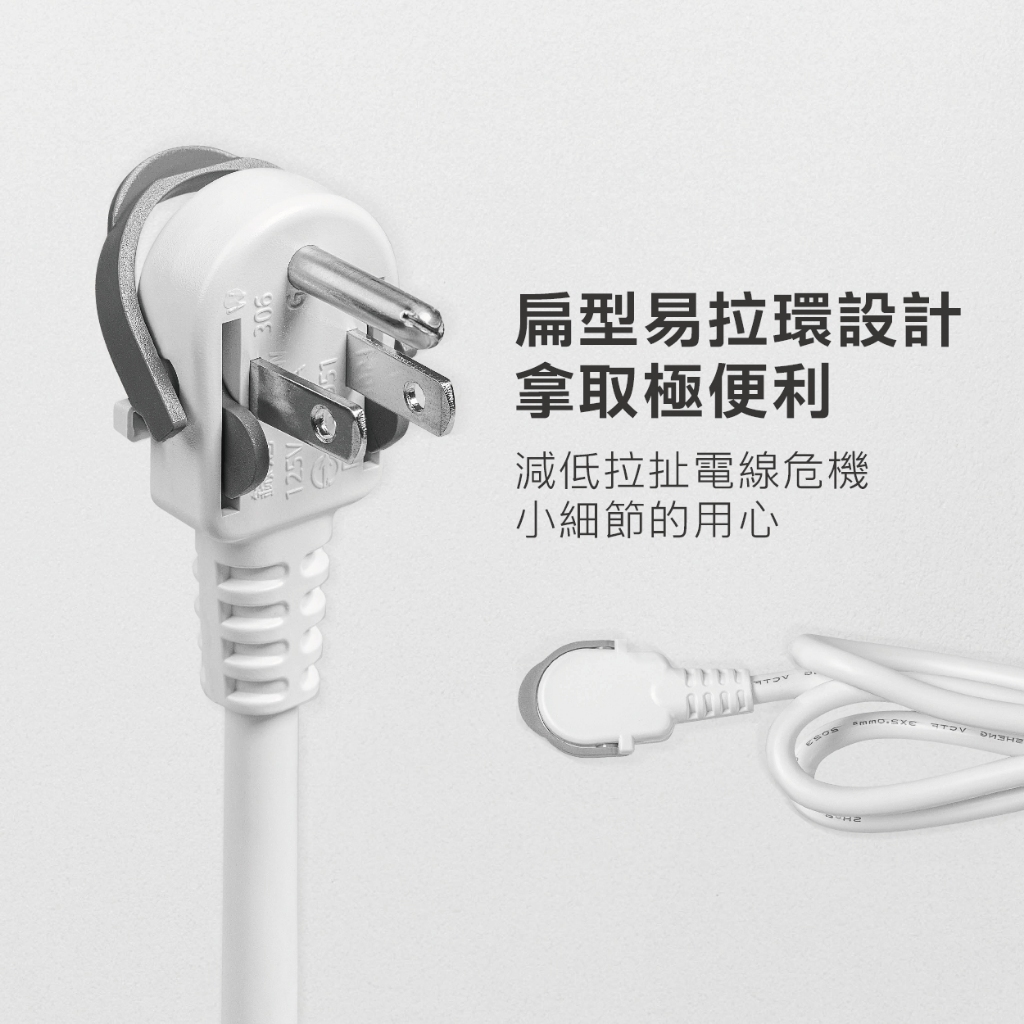【台灣製造】熱銷款三插孔 極簡白  USB延長線 5開3座+2A1C 1.8M 扁頭插頭 獨立開關 熱銷A0001, , large