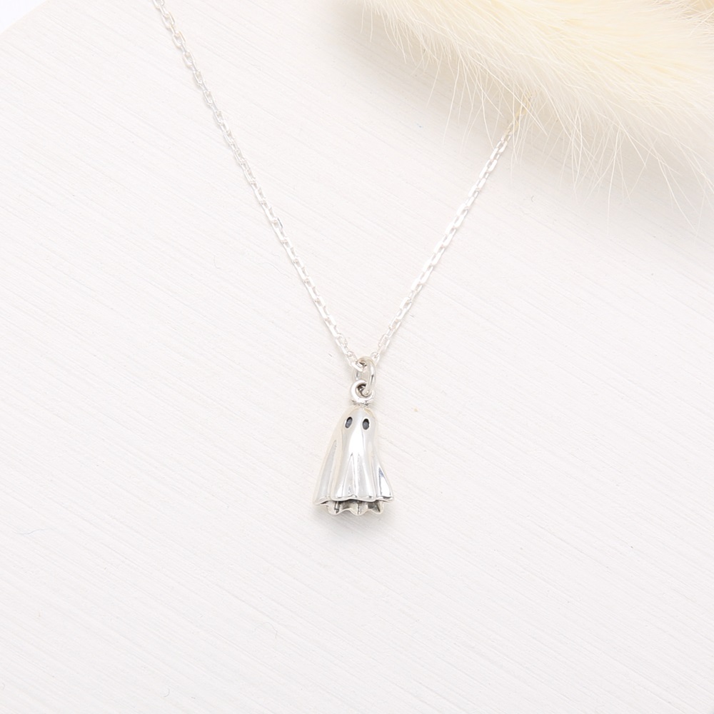 【Angel & Me】Ghost s925 sterling silver necklace Birthday Halloween gift, , large