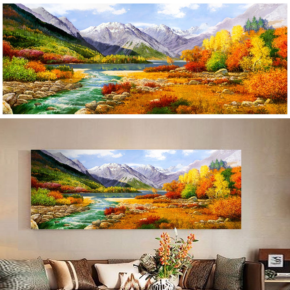 【御畫房】香格里拉 國家一級畫師手繪油畫60&times;120cm(VF-32), , large