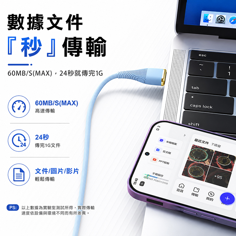 [翊承國際]【免運 + 贈品】Q彈液態軟膠鍍金閃充線, , large