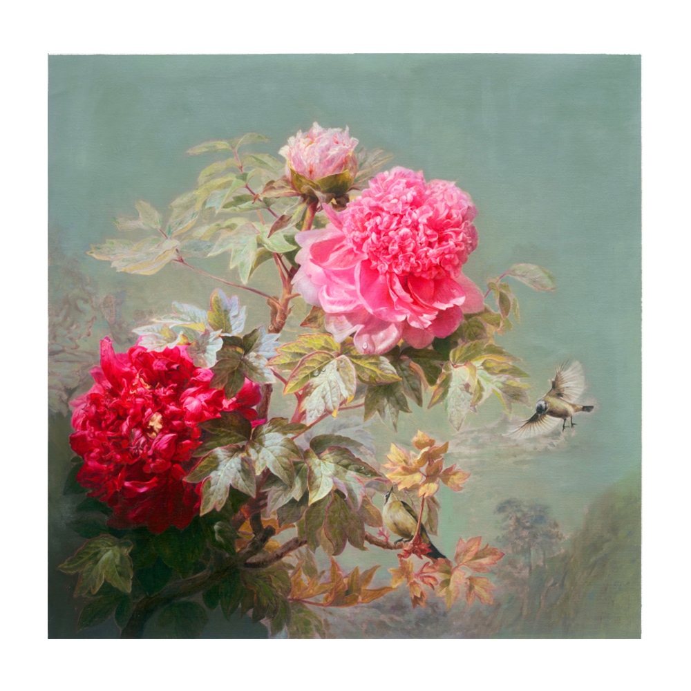 【御畫房】榮華富貴 國家一級畫師手繪油畫80&times;80cm(VF-69), , large