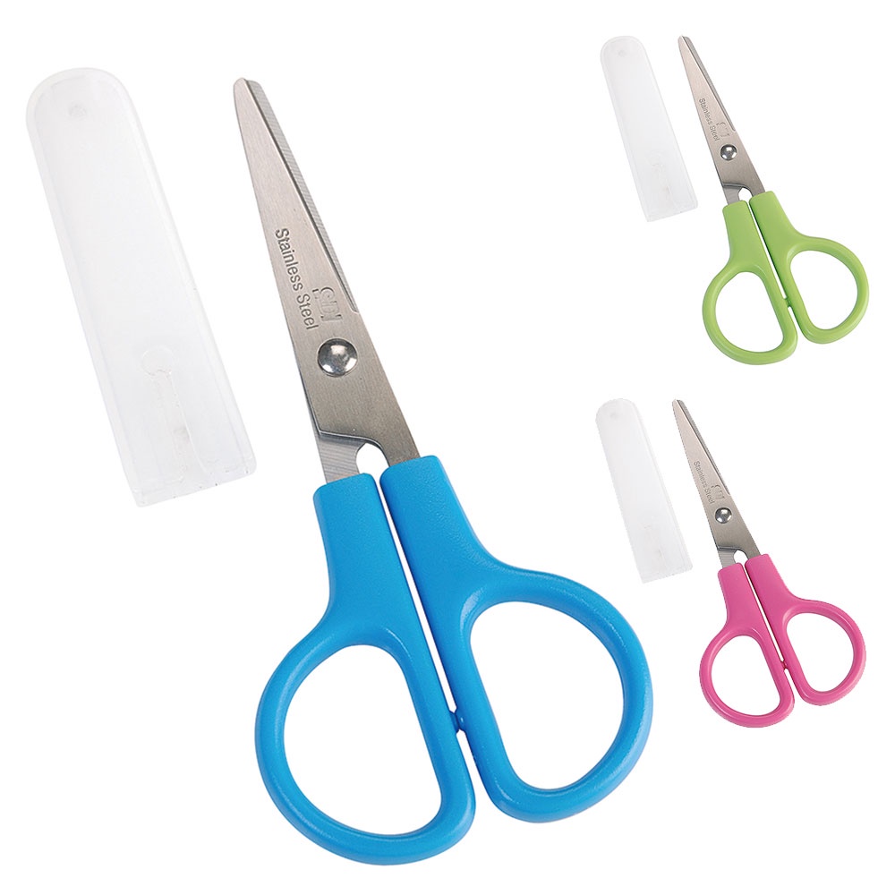 【龍品文創】 SDI 手牌 0857D 5.25" 兒童迷你安全剪刀 附保護蓋, , large