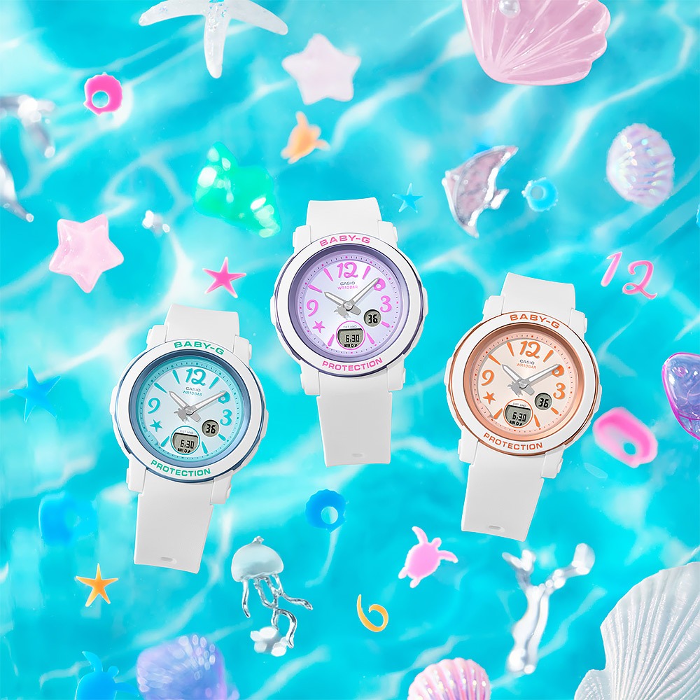 CASIO 卡西歐 BABY-G 愛海洋小海龜雙顯女錶 BGA-290US-6A, , large