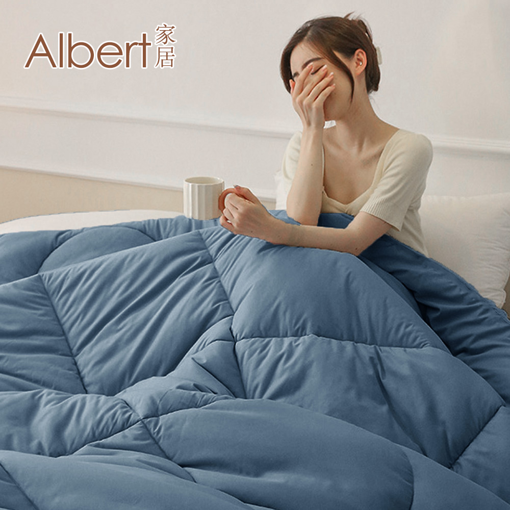 Albert家居《黛藍》台灣製 石墨烯遠紅外線可水洗冬被  180&times;210cm (抑菌被 暖被 石墨烯被), , large
