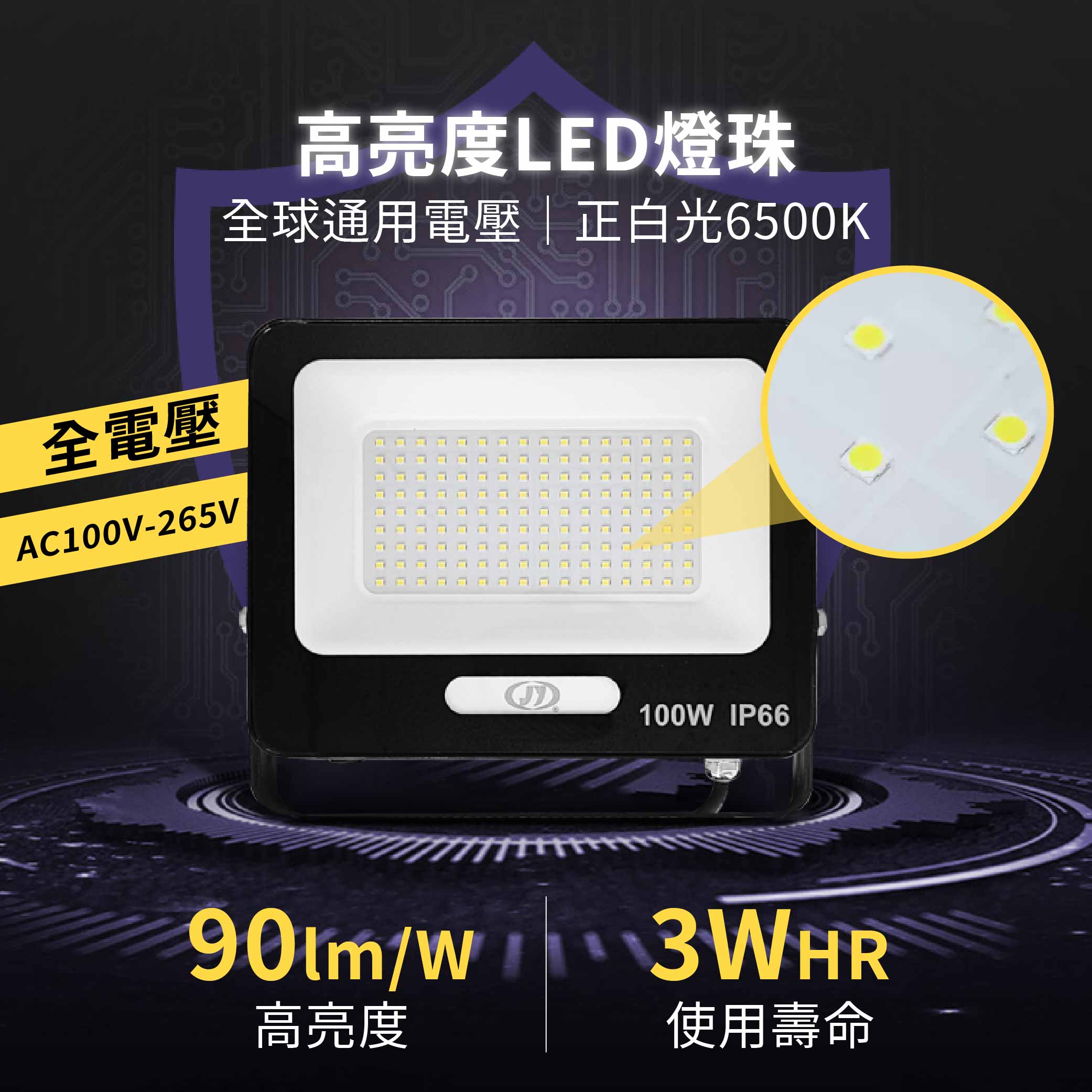 鉅玉經典｜LED高效投光燈(一般款/30W) HK-P30W, , large