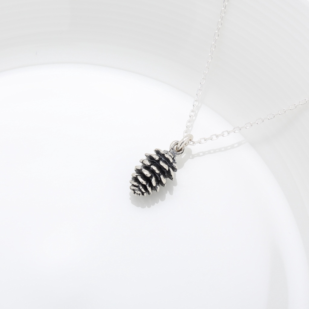 【Angel & Me】Cute Pinecone 925 sterling silver necklace Valentine Day gift, , large