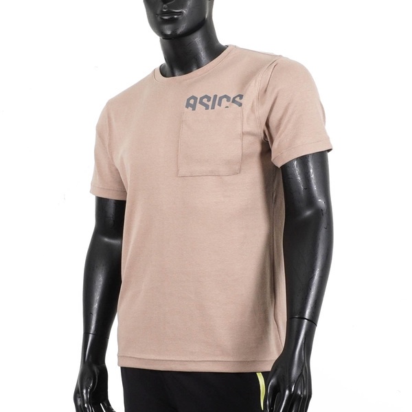 Asics 男女 大童 短袖 上衣 T恤 運動 訓練 棉質 親膚 舒適 寬鬆 口袋 奶茶 [2033B665-200], , large