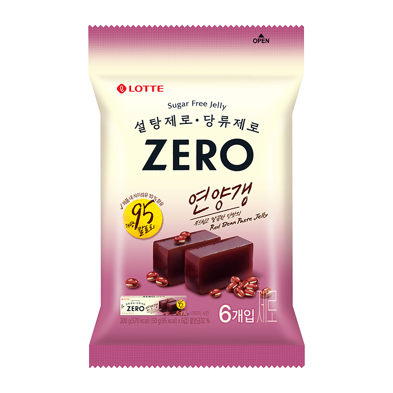 LOTTE ZERO零砂糖紅豆羊羹量販包300G, , large