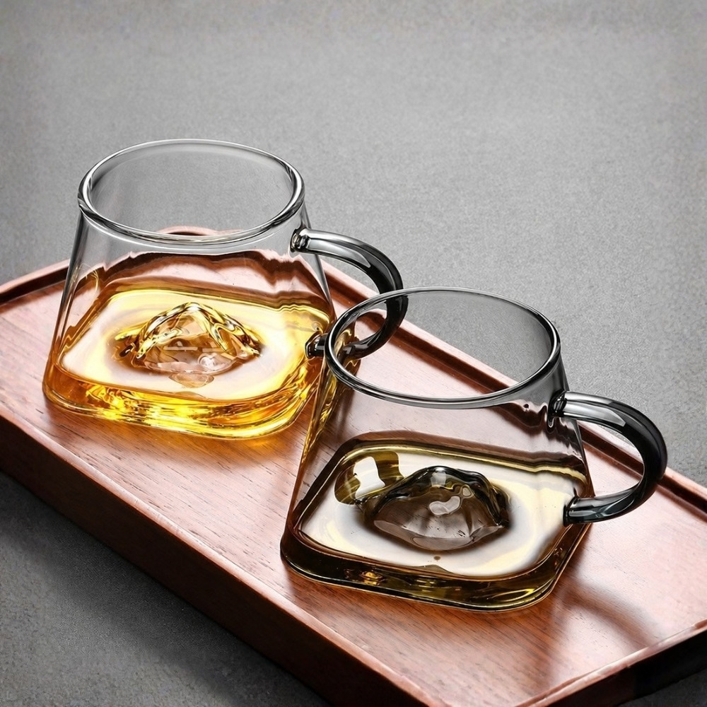 【GlassKing】GK-321 觀山玻璃杯 立體山形 玻璃杯 試飲杯 咖啡杯 水杯 茶杯 酒杯 有把手, , large