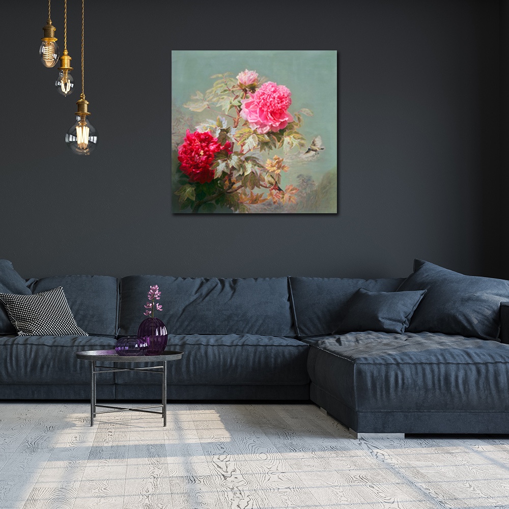 【御畫房】榮華富貴 國家一級畫師手繪油畫80&times;80cm(VF-69), , large