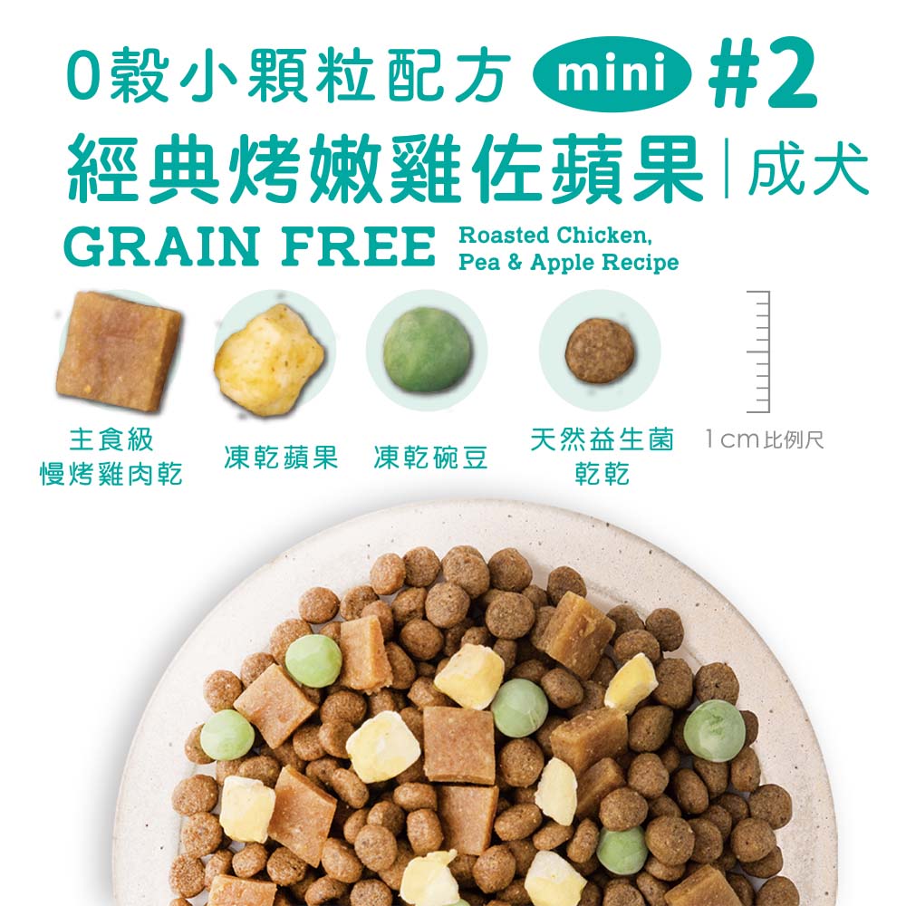 【優格】吃貨拼盤 成犬 經典烤嫩雞佐蘋果 小顆粒配方1.5磅 #2(狗飼料/犬飼料/犬糧), , large