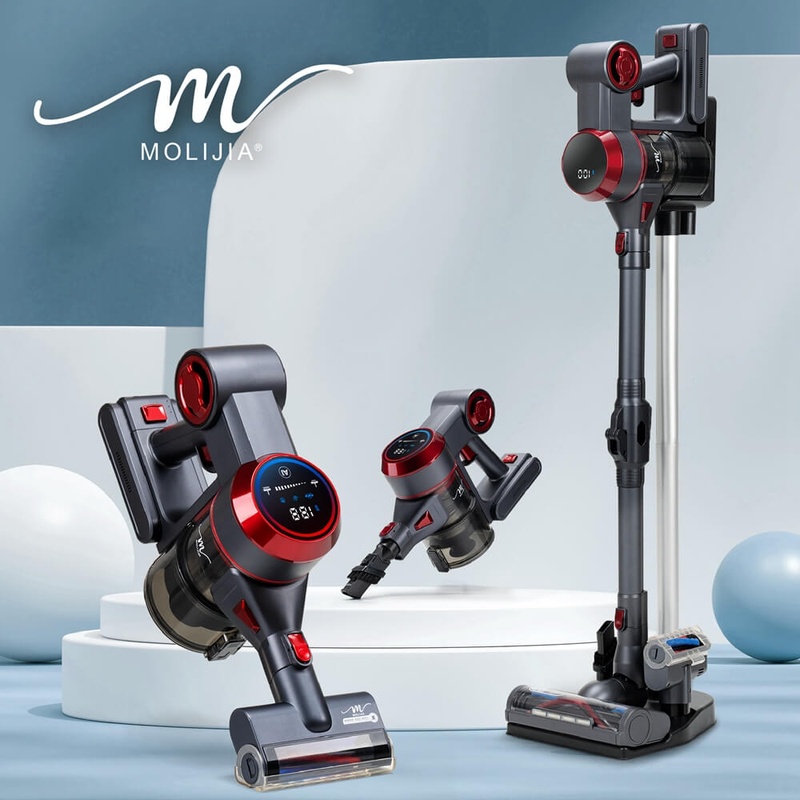 【MOLIJIA 魔力家】M181 自動AI感測手持式無線吸塵器-灰耀紅, , large