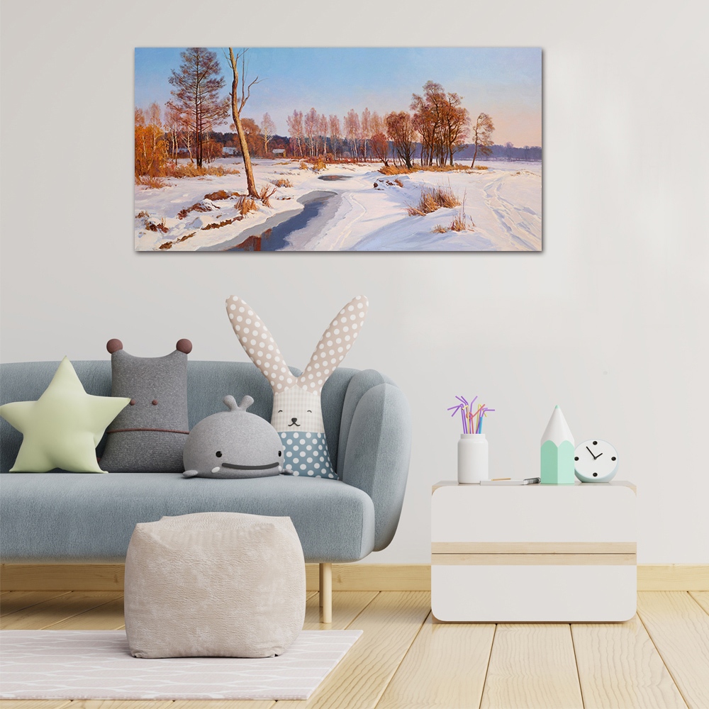 【御畫房】雪鄉 國家一級畫師手繪油畫60&times;120cm(VF-129), , large