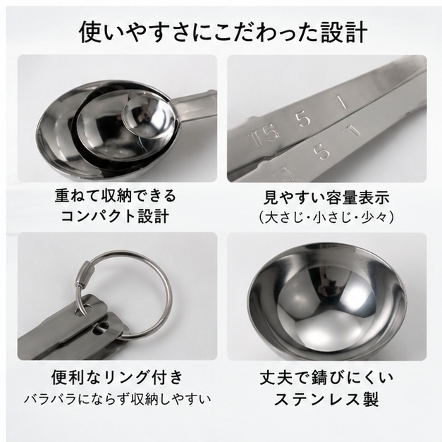 【HIYASU日安工坊】不銹鋼量匙3入組, , large