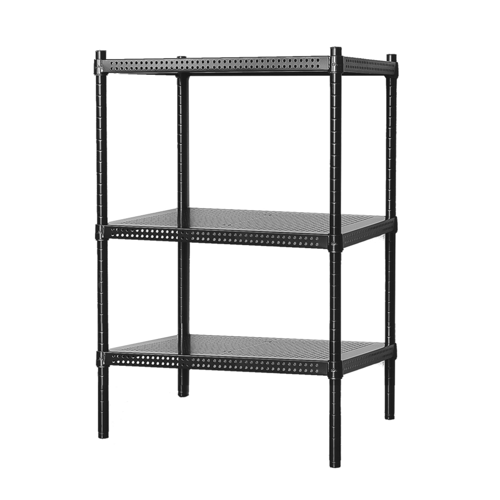 【Y HOUSE】60x45x75cm perforated plate three-layer rack perforated plate rack iron rack - black paint, , large
