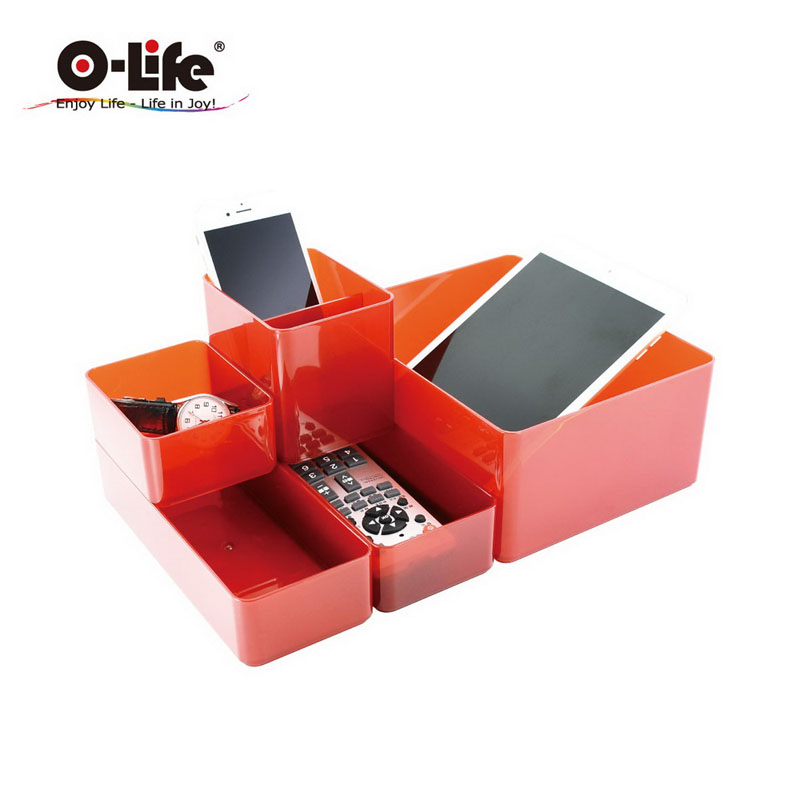 【O-Life】B-015 stacking storage box-red 5-piece set, , large